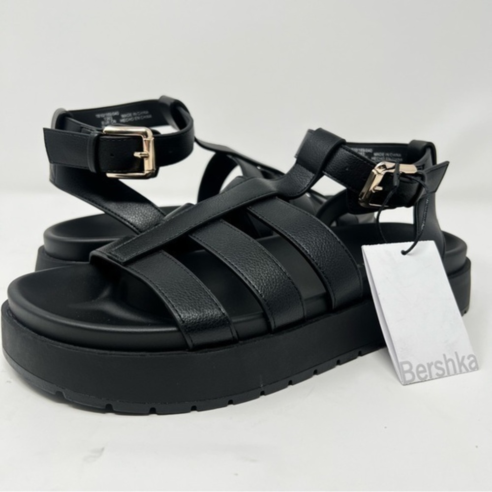 Bershka Black Strappy Women's Sandals